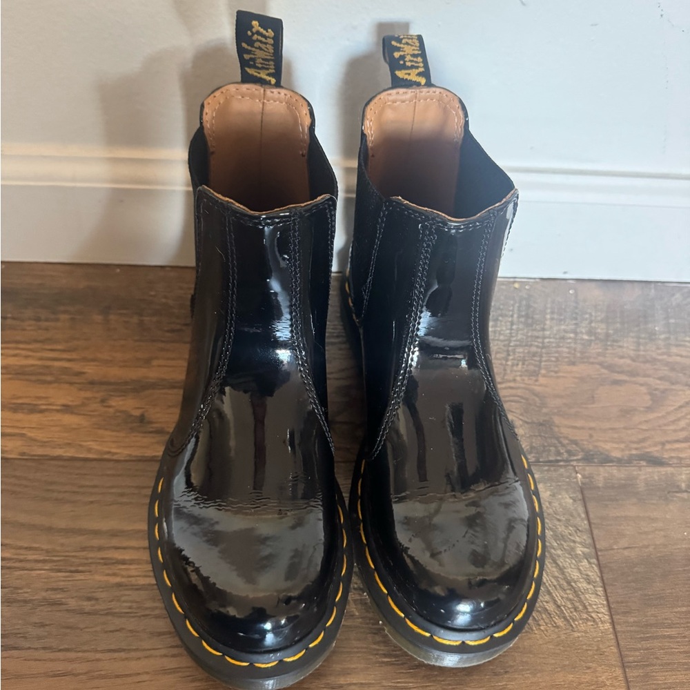 Dr. Martens Shiny Black Ankle Boots